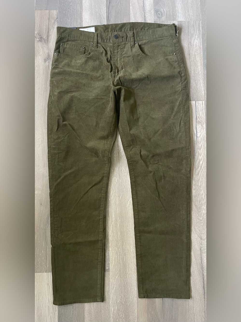 GAP Mens 36x32 Green Slim Corduroy Chino Casual Pants NWT